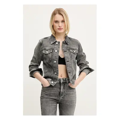 Džínová bunda Moschino Jeans šedá barva, přechodná, 0512 3219