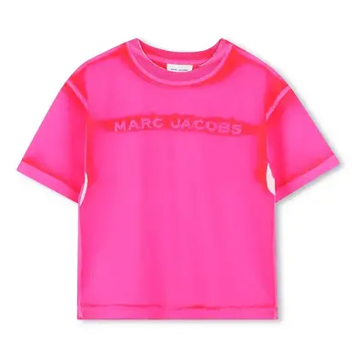 Dětské bavlněné tričko Marc Jacobs růžová barva, s aplikací, W60446