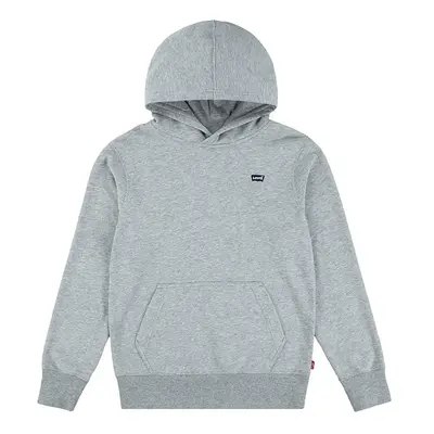 Dětská mikina Levi's LVB MINI BATWING PULL OVER HOO šedá barva, s kapucí, hladká