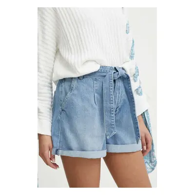 Džínové šortky Pepe Jeans A-LINE SHORT UHW VINTAGE dámské, hladké, high waist, PL801119