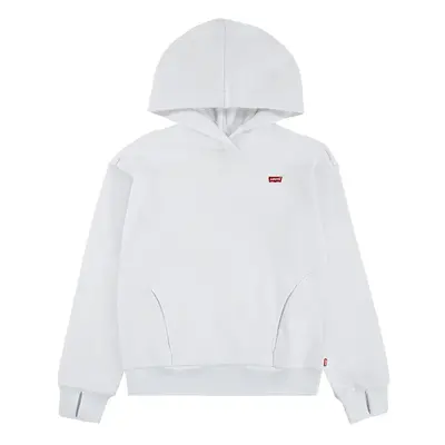 Dětská mikina Levi's BATWING PATCH HOODIE bílá barva, s kapucí, hladká, 4EN102