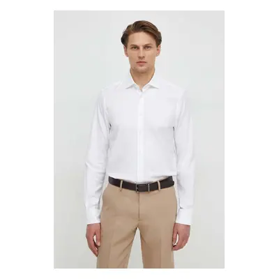 Košile Tommy Hilfiger pánská, bílá barva, slim, s klasickým límcem, MW0MW33837