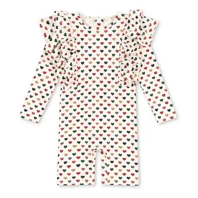 Kojenecké plavky Konges Sløjd MANUCA FRILL ONESIE GRS béžová barva, KS102511