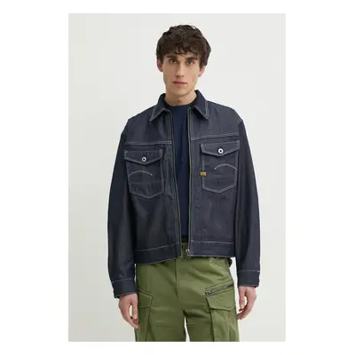 Džínová bunda G-Star Raw tmavomodrá barva, přechodná, oversize, D26128-D956