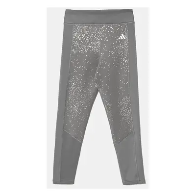 Dětské legíny adidas šedá barva, s potiskem, JC7439