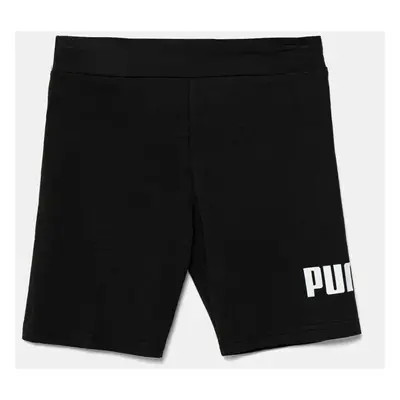 Dětské kraťasy Puma ESS No. 1 Logo Short Leggings černá barva, s potiskem, 684902