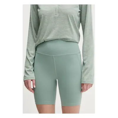 Tréninkové šortky Under Armour Meridian zelená barva, hladké, high waist, 1382521