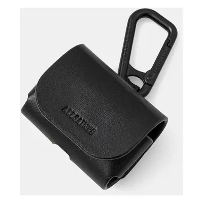 Kožené pouzdro na airpod AllSaints AIRPOD CASE černá barva, M079XB