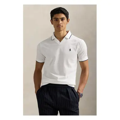 Bavlněné polo tričko Polo Ralph Lauren bílá barva, 710964535