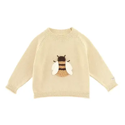 Dětský bavlněný svetr Donsje Valenthe Sweater Bee béžová barva, 4098401