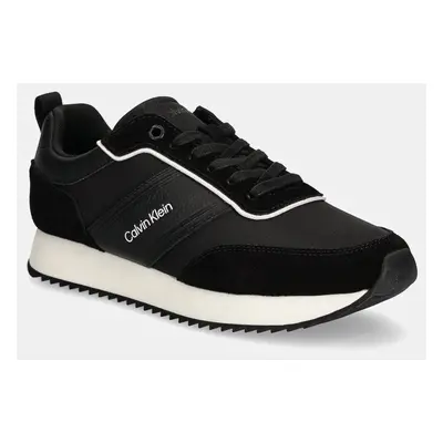 Sneakers boty Calvin Klein LOW TOP LACE UP MIX černá barva, HM0HM01554