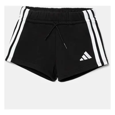 Dětské kraťasy adidas černá barva, s aplikací, nastavitelný pas, JJ3386