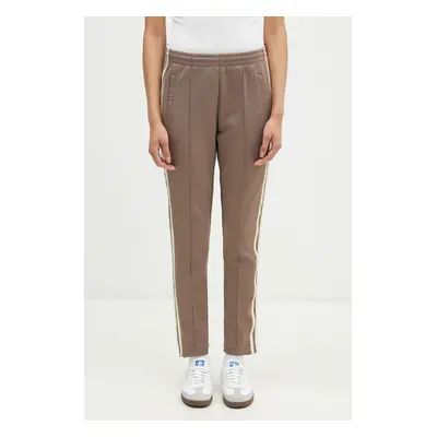 Tepláky adidas Originals Sst Track Pant hnědá barva, vzorované, JD0827