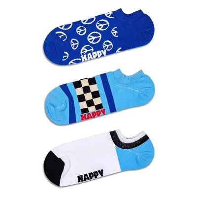 Ponožky Happy Socks Blue Peace No Show Socks 3-pack