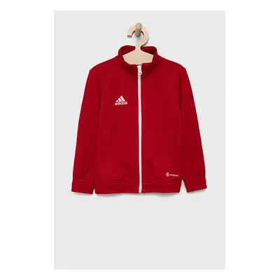 Dětská mikina adidas Performance H57563 červená barva, hladká