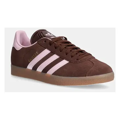 Semišové sneakers boty adidas Originals GAZELLE hnědá barva, JH5666