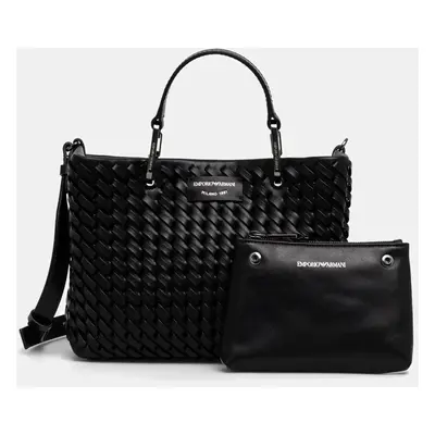 Kožená kabelka Emporio Armani černá barva, EW000361 AF12762