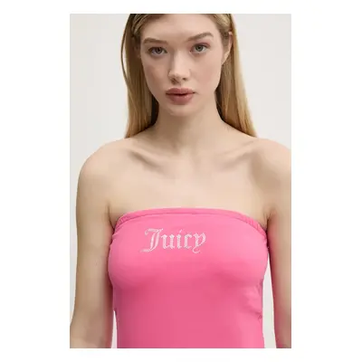 Top Juicy Couture JERSEY BABEY BANDEAU růžová barva, JCWCT23310