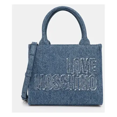 Džínová taška Love Moschino modrá barva, JC4244PP0MKM0750