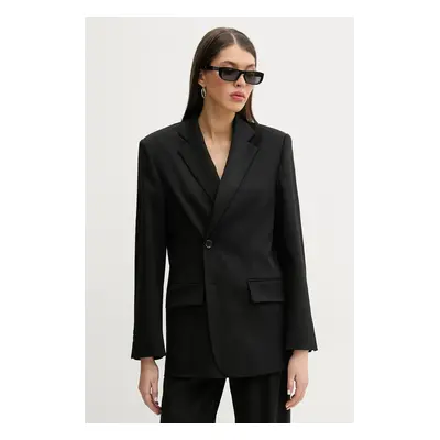 Blazer s příměsí vlny MM6 Maison Margiela černá barva, S52BN0136.M35153