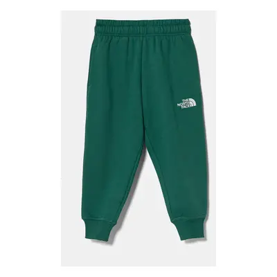 Dětské tepláky The North Face ESSENTIAL OVERSIZED JOGGERS zelená barva, hladké, NF0A89HUNL11