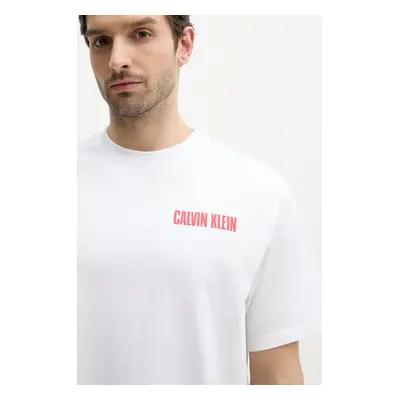 Bavlněné tričko Calvin Klein Jeans bílá barva, s potiskem, LV04RB851G