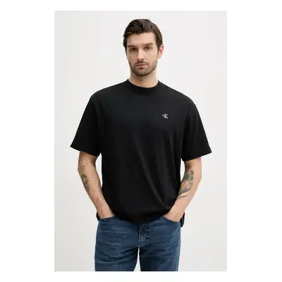 Bavlněné tričko Calvin Klein Jeans černá barva, LV040HM229