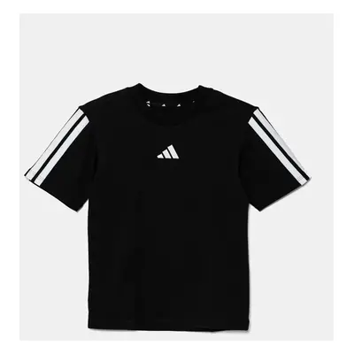 Bavlněné tričko adidas černá barva, s aplikací, JD6487