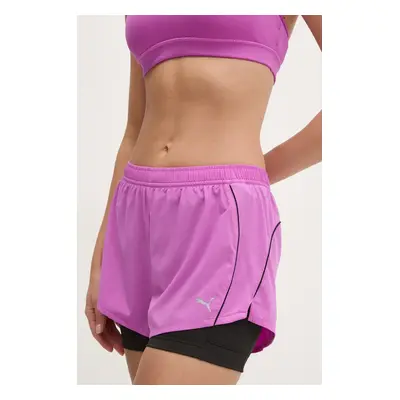 Běžecké šortky Puma Velocity růžová barva, medium waist, 526588