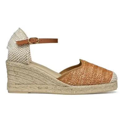 Espadrilky Geox D GELSA LOW hnědá barva, na klínku, D55NGE 02MLM C5006