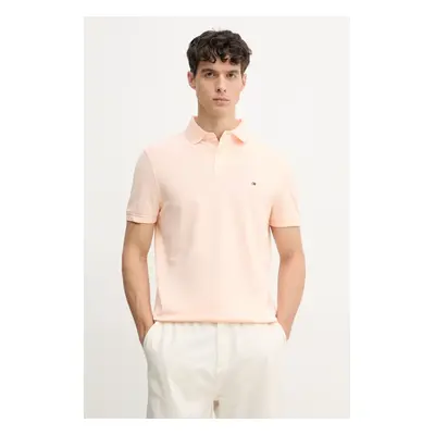 Polo tričko Tommy Hilfiger oranžová barva, se vzorem, MW0MW17770