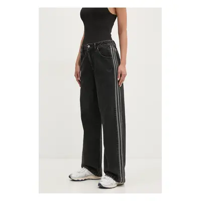 Bavlněné džíny adidas Originals DENIM 3S PANT dámské, medium waist, JD3109