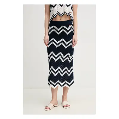 Sukně Pepe Jeans OLLIE SKIRT tmavomodrá barva, midi, PL901205