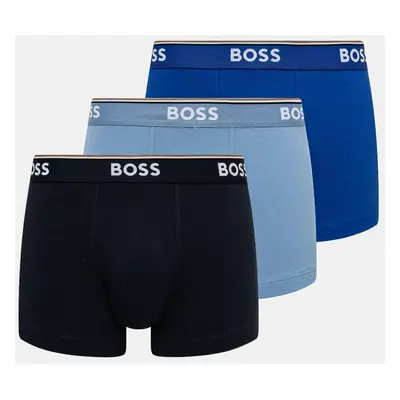 Boxerky BOSS 3-pack pánské, modrá barva, 50531684