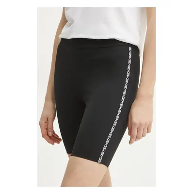 Kraťasy MICHAEL Michael Kors dámské, černá barva, s aplikací, high waist, MR530QN1RE