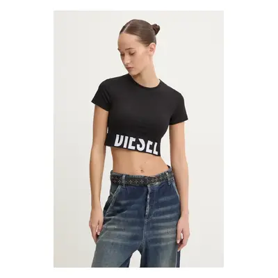 Tričko Diesel UFSB-COTTON-RACE-BRALETTE černá barva, A14593.0HMAU