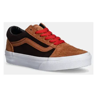 Dětské kožené tenisky Vans Old Skool hnědá barva, VN000CY8N1Z1