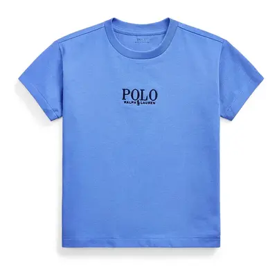 Dětské bavlněné tričko Polo Ralph Lauren modrá barva, s aplikací, 322964779004