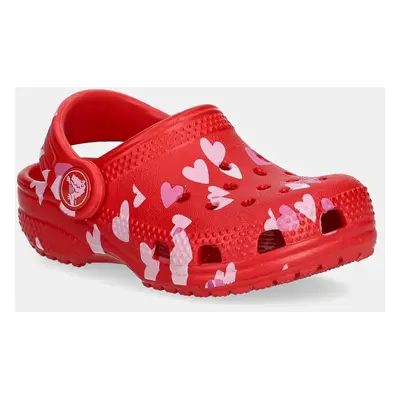 Dětské pantofle Crocs CLASSIC VDAY CLOG červená barva, 209755