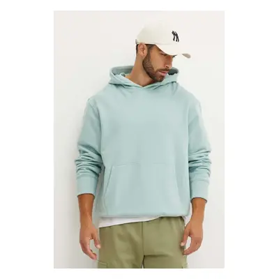 Bavlněná mikina adidas Originals pánská, zelená barva, s kapucí, hladká, IX9810