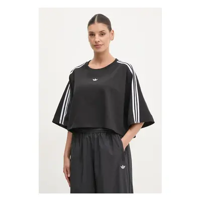 Bavlněné tričko adidas Originals BOXY TEE černá barva, JY8884