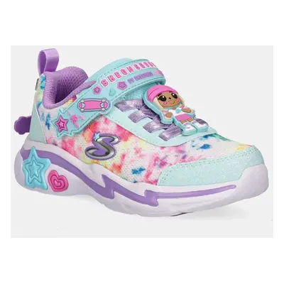 Dětské sneakers boty Skechers SNUGGLE SNEAKS tyrkysová barva, 302214L