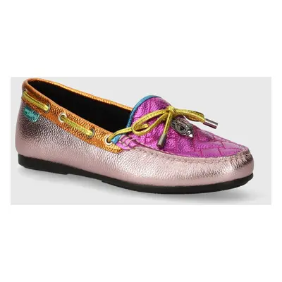 Kožené mokasíny Kurt Geiger London Eagle Moccasin dámské, na plochém podpatku, 9790857109