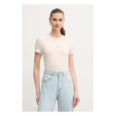 Tričko Calvin Klein Jeans růžová barva, J20J225245