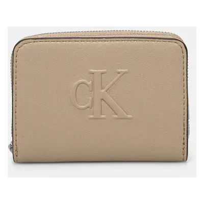 Peněženka Calvin Klein Jeans béžová barva, LV04K1004G