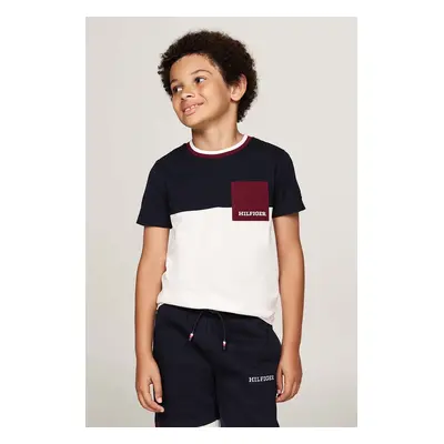 Dětské bavlněné tričko Tommy Hilfiger bílá barva, KB0KB09275