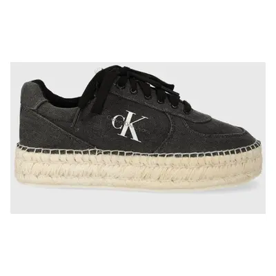 Espadrilky Calvin Klein Jeans ESPADRILLE SNEAKER CS BTW černá barva, na platformě, YW0YW01437