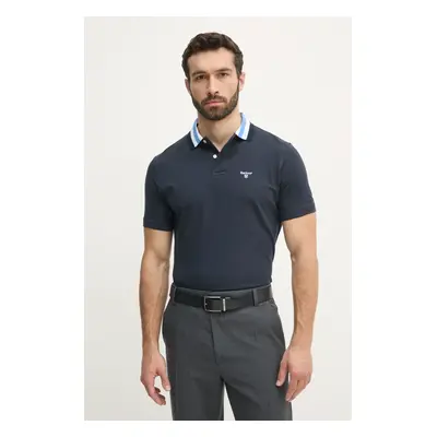 Bavlněné polo tričko Barbour Hawkesmoor Tipped Tailored Fit Polo Shirt tmavomodrá barva, MML1443