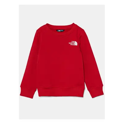 Dětská mikina The North Face REDBOX REGULAR CREW červená barva, s potiskem, NF0A89H76821