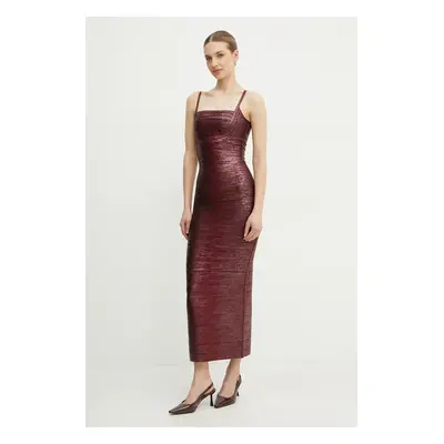 Šaty Herve Leger Gemma vínová barva, maxi, HFL8503778